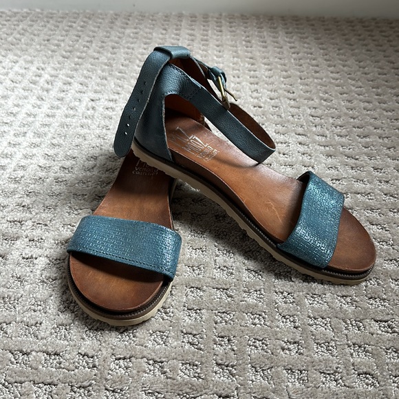 Miz Mooz Blue Ankle Strap Sandals - Picture 2 of 5